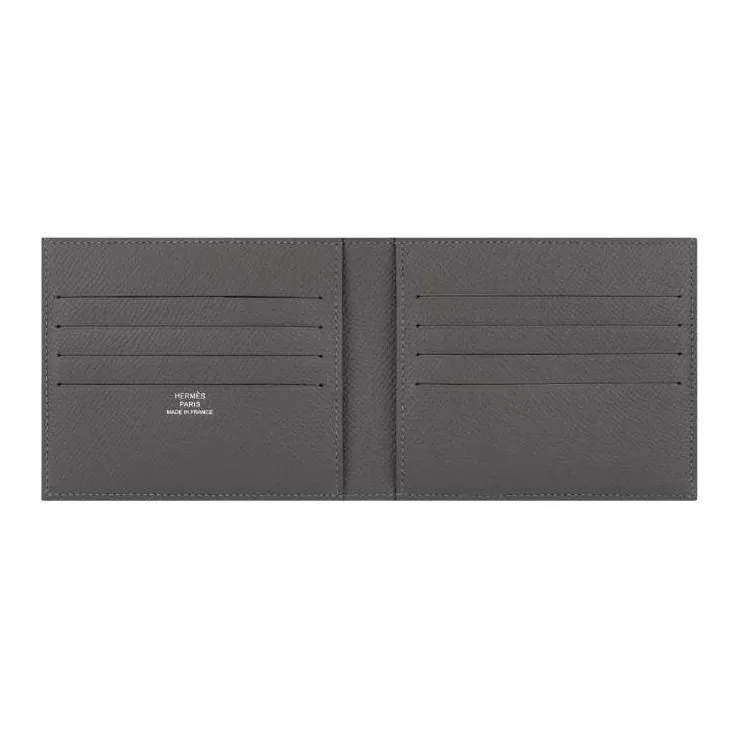 HERMES Citizen Twill Epsom Cow Leather Wallet Men's Gray-2