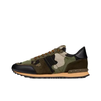 Valentino Garavani Rockrunner Mesh Fabric Camouflage Military Green Beige