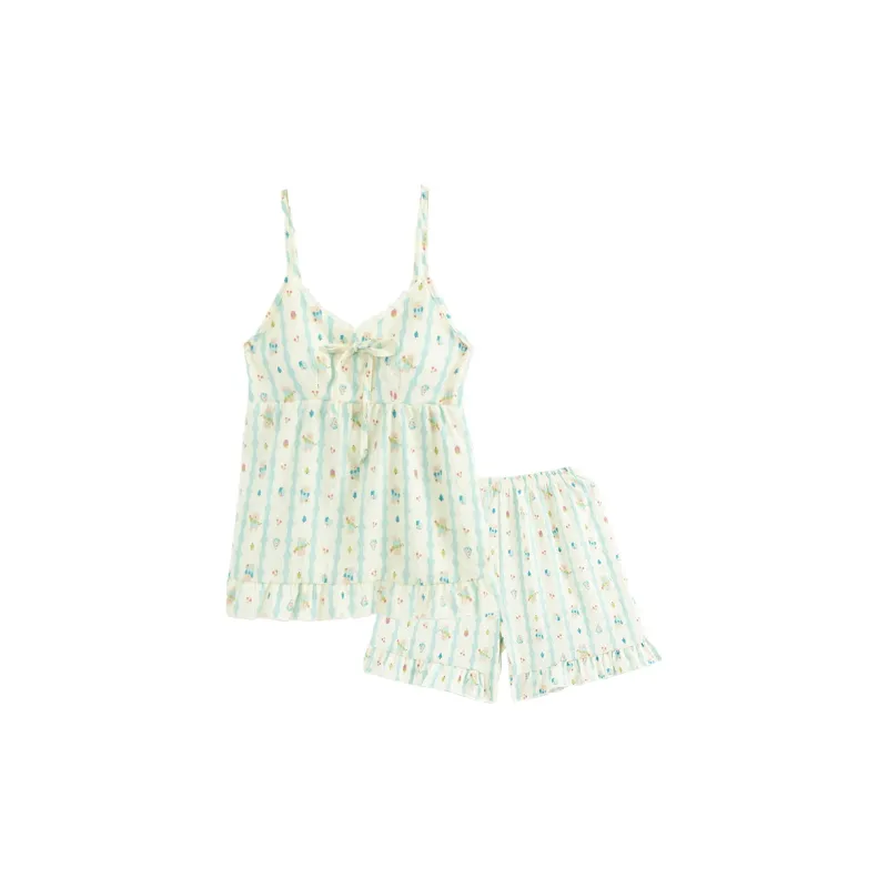 Sleeping Beauty Pajama Set Women's Blue-0