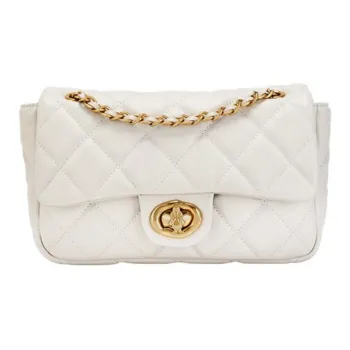 Hush Puppies Cow Leather Bonded Synthetic Leather Crossbody Bag Shoulder Bag Medium Size Women's White