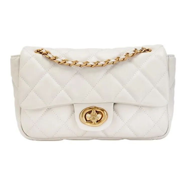 Hush Puppies Cow Leather Bonded Synthetic Leather Crossbody Bag Shoulder Bag Medium Size Women's White-0