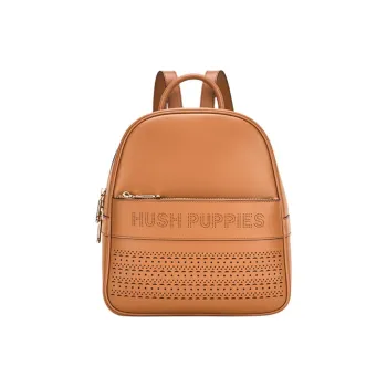 Hush Puppies Cow Split Leather Backpack Medium Size Women's Brown
