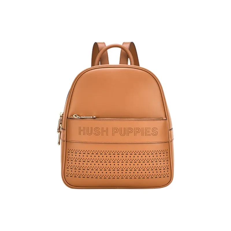 Hush Puppies Cow Split Leather Backpack Medium Size Women's Brown-0