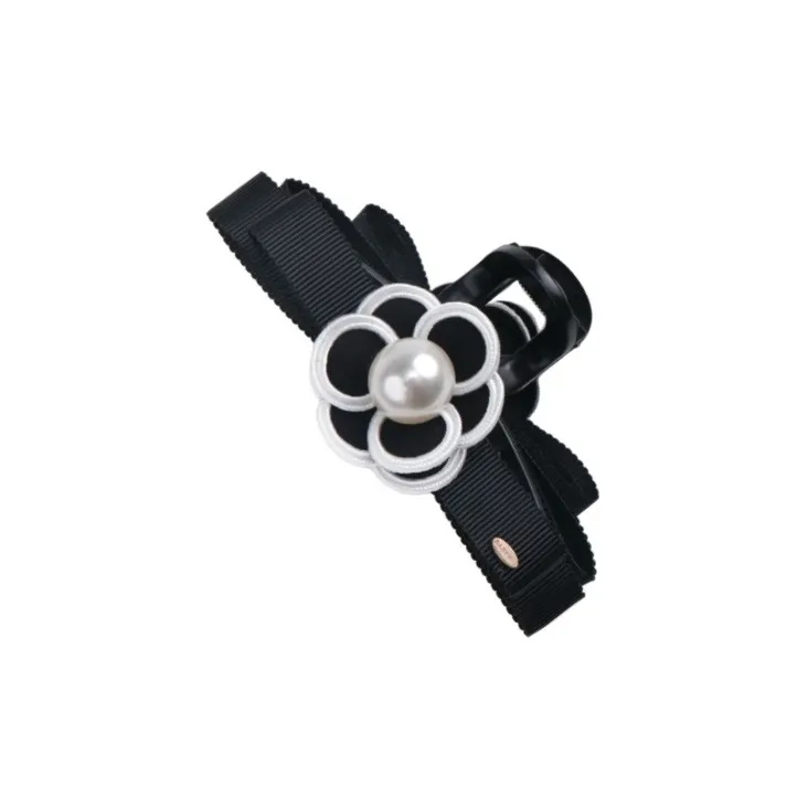 BABYBEI Bowknot Shark Clip in Camellia In Black Beige Hair Accessories Women's-4