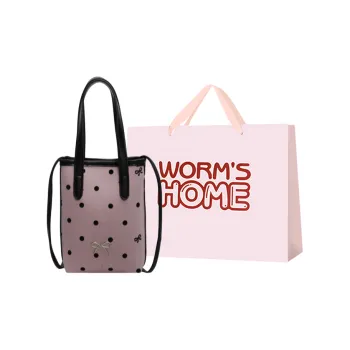 Worm's Home PU Cell Phone Pouch Small Size Women's Black/Pink