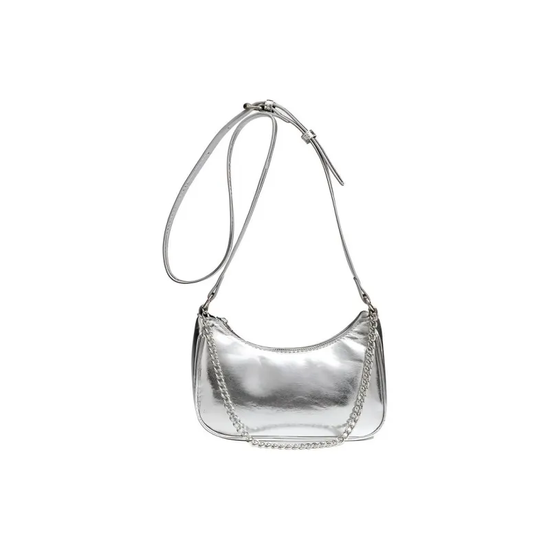 H YXIANG PU Portable Crossbody Bag Shoulder Bag Regular Women's Silver/Black-2