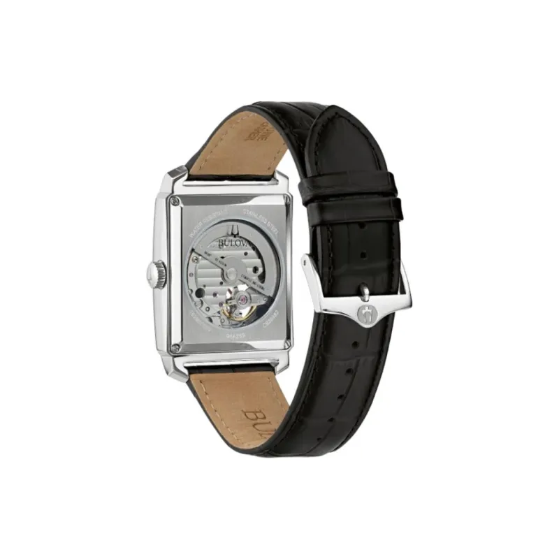BULOVA Sutton Collection Wrist Watch Automatic Mechanical Movement Leather Watch Bands 33mm Black Dial Men's Watches-1