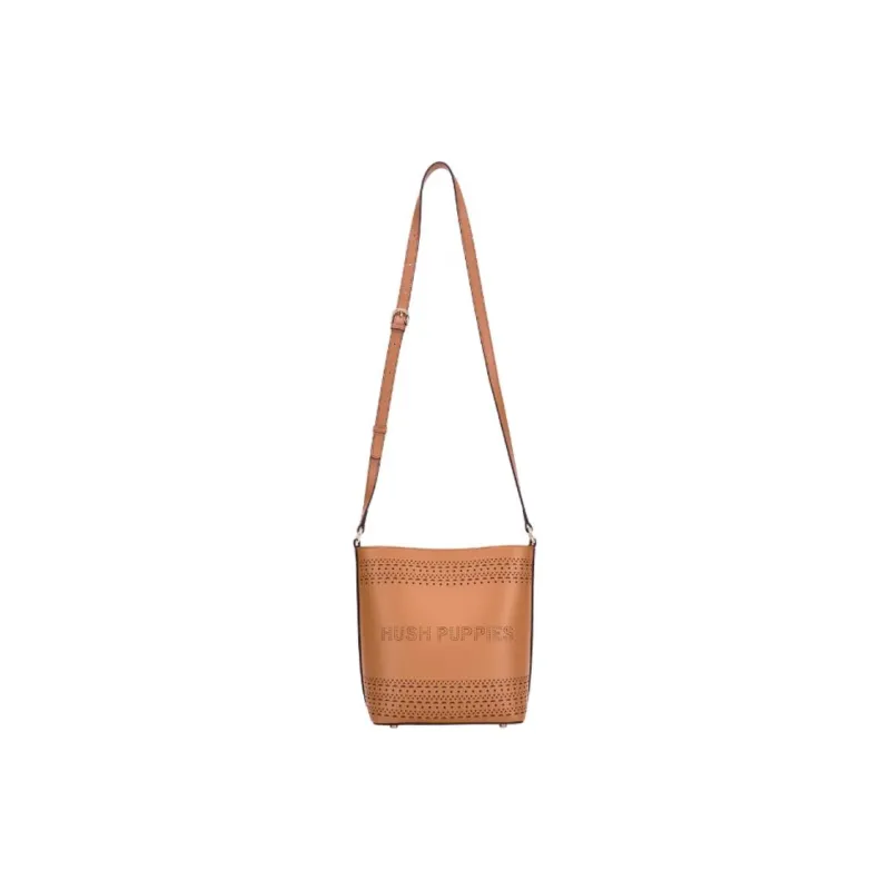 Hush Puppies Cow Split Leather Bucket Bags Shoulder Bag Crossbody Bag Medium Size Women's Light Green/Ecru/Brown-13