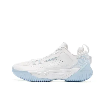 QIAODAN Basketball Shoes Men Low Top Jordan White/Glacier Blue