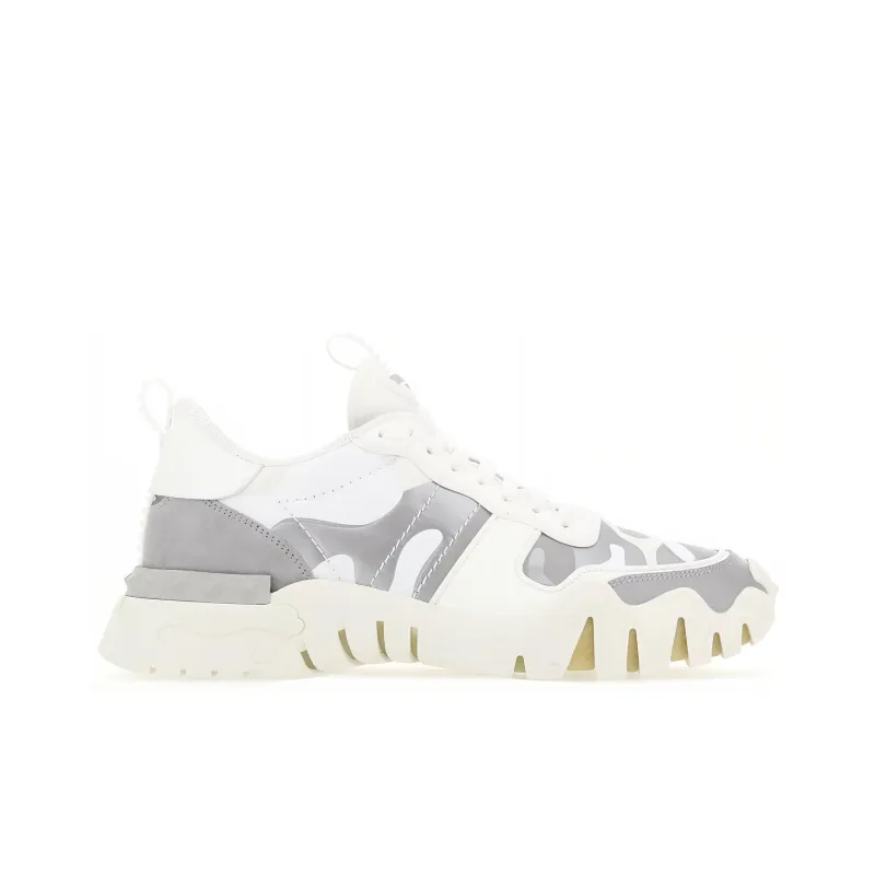 Valentino Anti Slip Wear Resistant Low Top Casual Shoes Men's White Silver-1