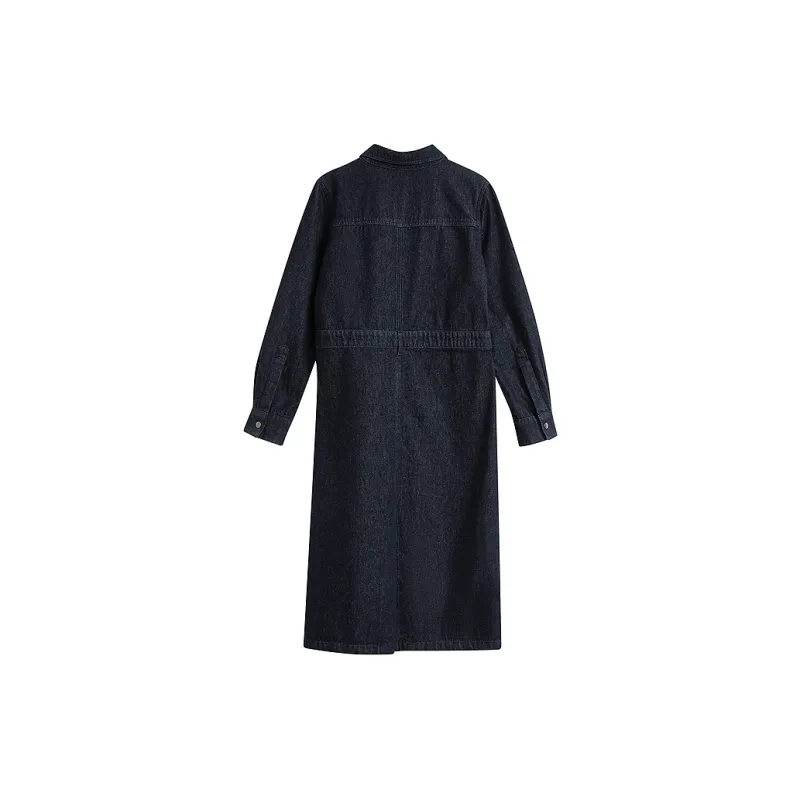 Inman Long Sleeved Dresses Women's Denim Black-1