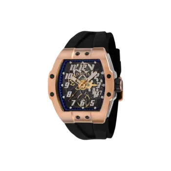 INVICTA Wrist Watch Automatic Mechanical Movement Silicone Strap 44mm Black Dial Men's Watches