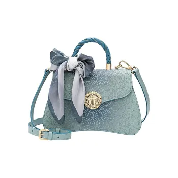 Ancient Yi Xi Cow Leather Kelly Bag, Shoulder Bag, Crossbody Bag, Handbag Medium Size Women's Turquoise