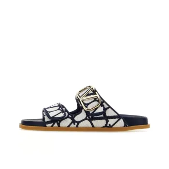 Valentino Vlogo Slide Slippers Women's Dark Blue