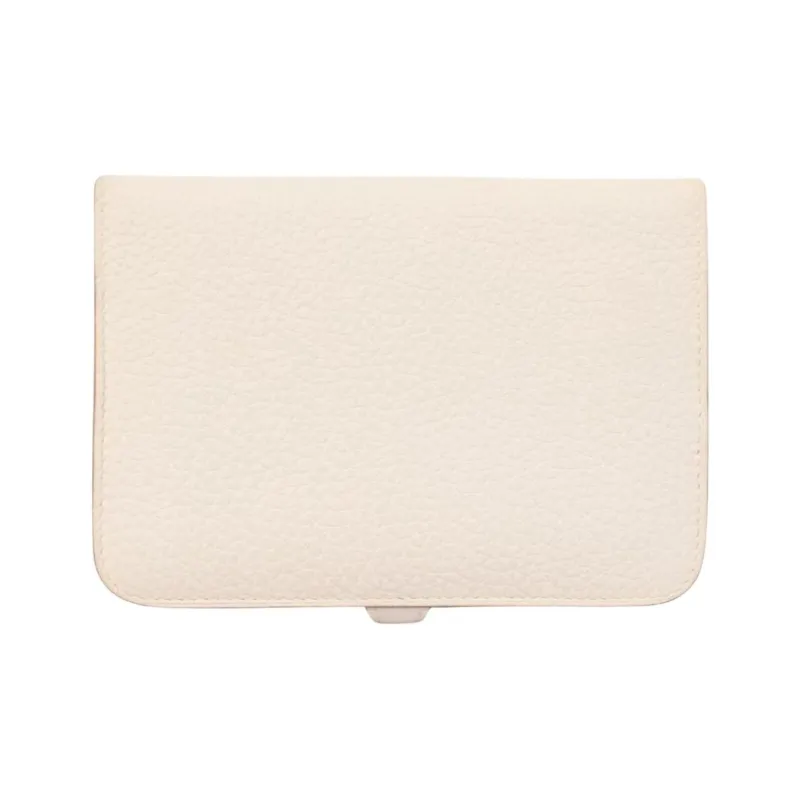 HERMES Dogon Togo Cow Leather Wallet Women's 10 Craie Milkshake White-2