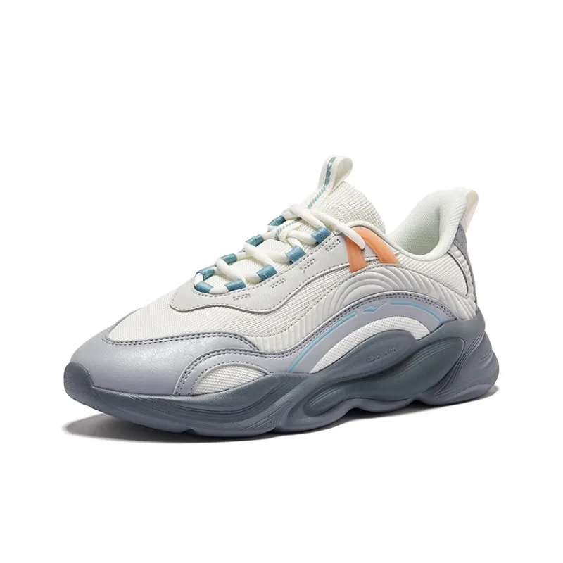 Erke Unchained Fall And Winter Edition Height Increasing Low-Top Casual Shoes Men's Microcrystalline White Slate Gray-2
