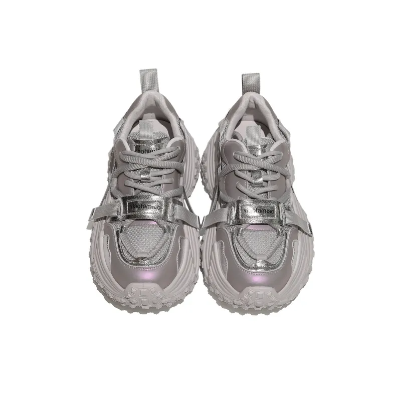 XIAOFAMIAO Breathable Height Increasing Low-Top Chunky Sneakers Women's-3