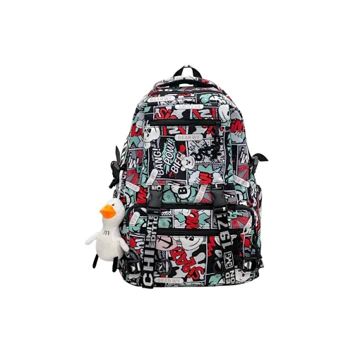 Alcohol Dragon Nylon Backpack Regular Unisex Black/Red/Purple/Blue
