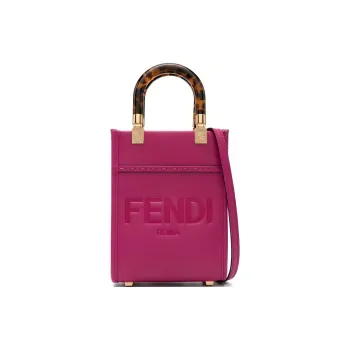 FENDI Sunshine Calfskin Tote Bag Shopping Bag Shoulder Bag Crossbody Bag Handbag Mini Women's Fuchsia