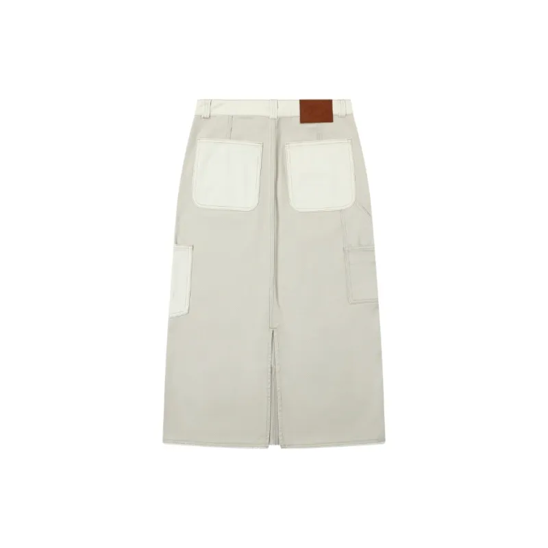 JOYRICH Twill Panel A-Line Denim Long Skirt Summer Skirt Women's-5