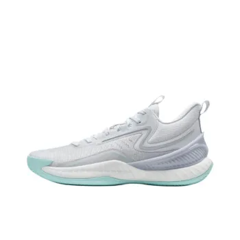 XTEP Shudder 2 Generations Cushioning Wear Resistant Low Top Basketball Shoes Men's White Purple Blue