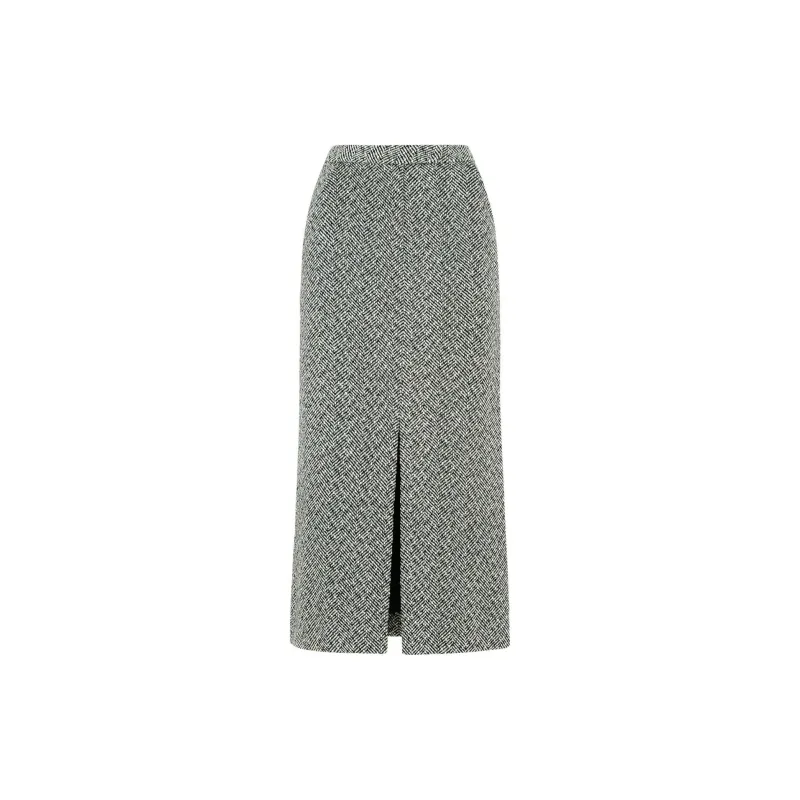 Self portrait Herringbone Midi Skirt-1