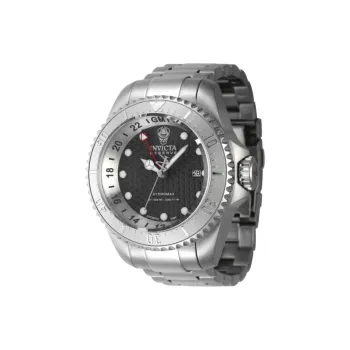 INVICTA Wrist Watch Automatic Mechanical Movement Stainless Steel Strap 52mm Black Dial Men's Watches