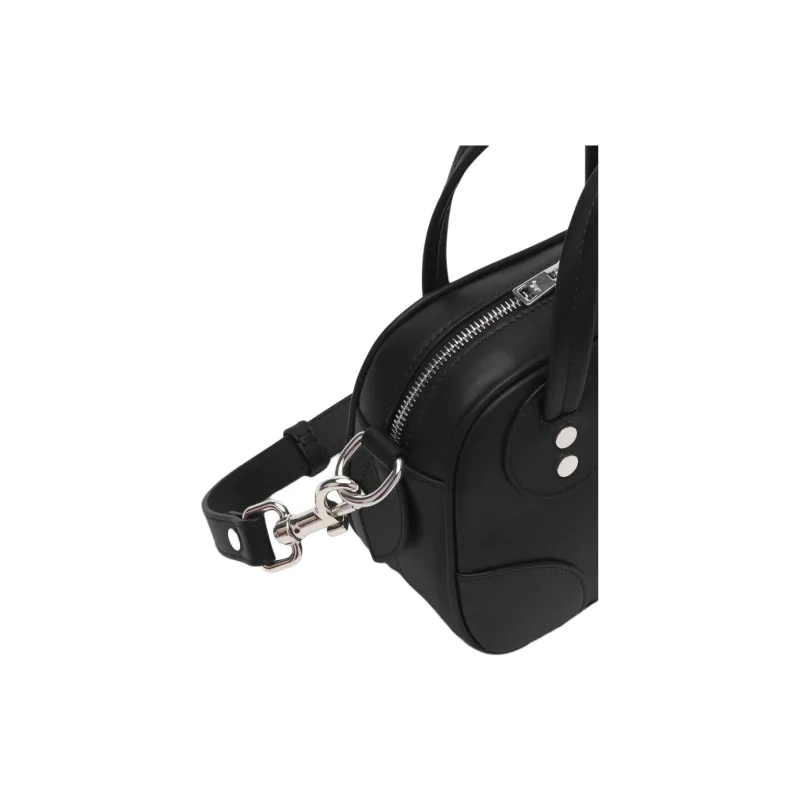 Maison Kitsune Smooth Cow Leather Portable Crossbody Bag Shoulder Bag Mini Women's Black-2