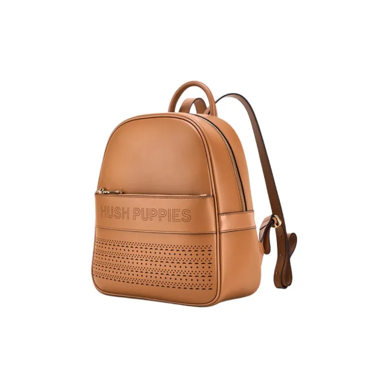 Hush Puppies Cow Split Leather Backpack Medium Size Women's Brown-1