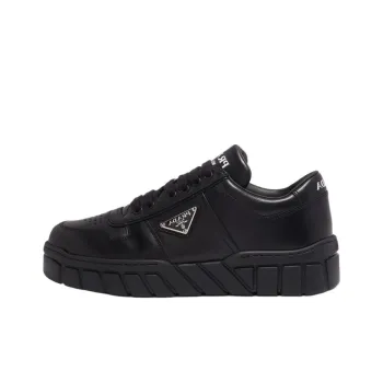 PRADA Voluminous Sneakers Leather Black Black
