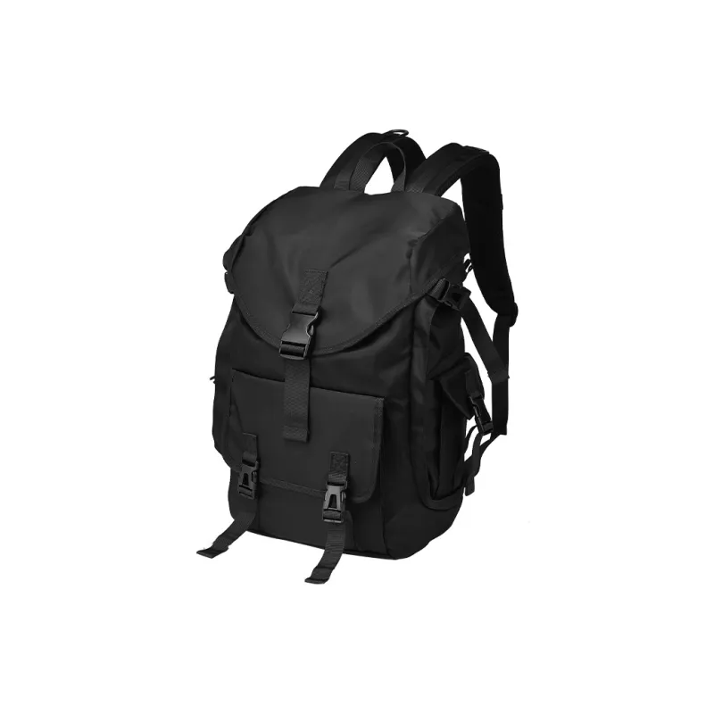 DOSRFINI Nylon Vertical Square Fashion Versatile Travel Backpack Regular Men's Black-5