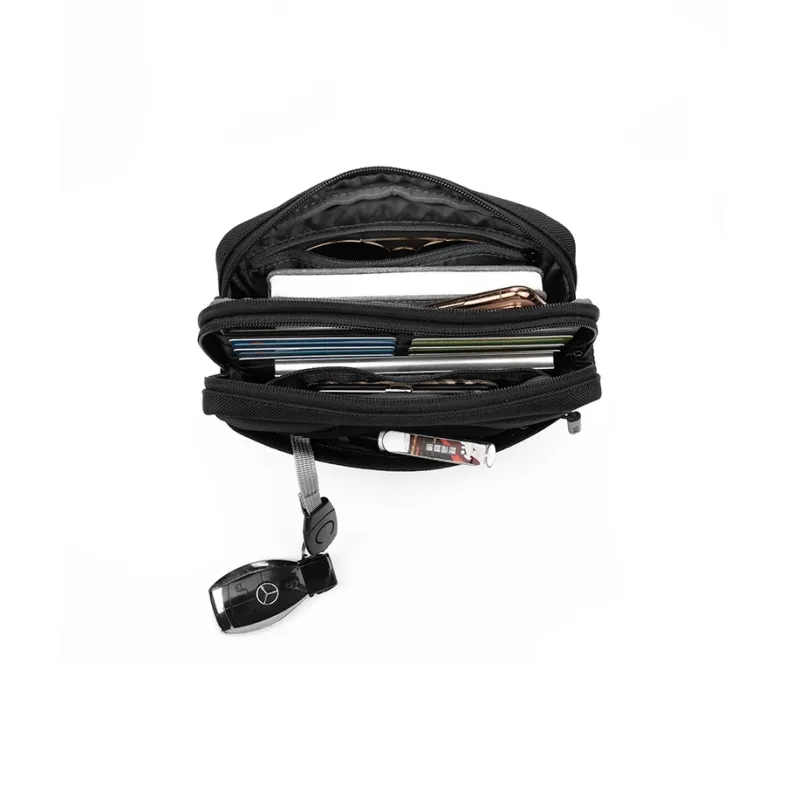 BJIAX Nylon Crossbody Bag Small Size Men's Black, Small/Black, Large Size-1
