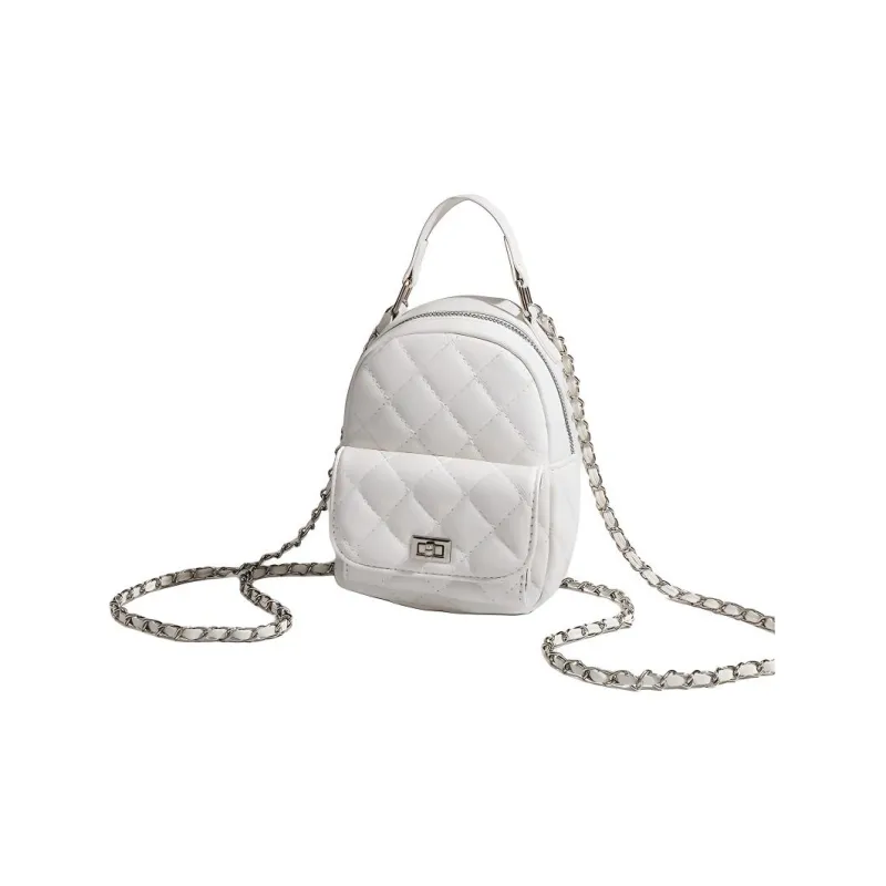 H YXIANG PU Backpack Regular Women's Pink/White-4
