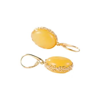 S&A Amber S925 Silver Fine Jade Earrings Women's