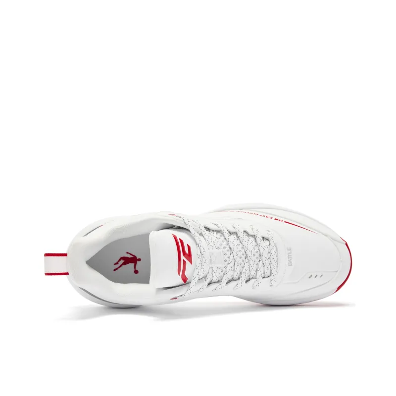 QIAODAN FETEAM Basketball Shoes Men Low Top Jordan White/Aurora Red-3