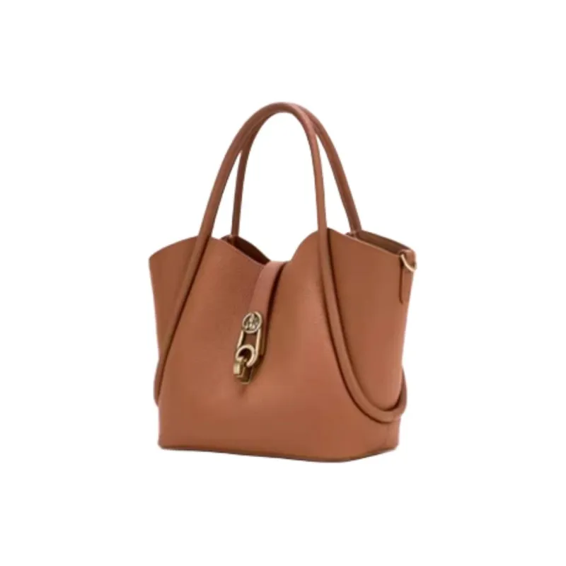 Hush Puppies Cow Leather Shoulder Bag Crossbody Bag Handbag Medium Size Women's Brown/Khaki/Light Green-1