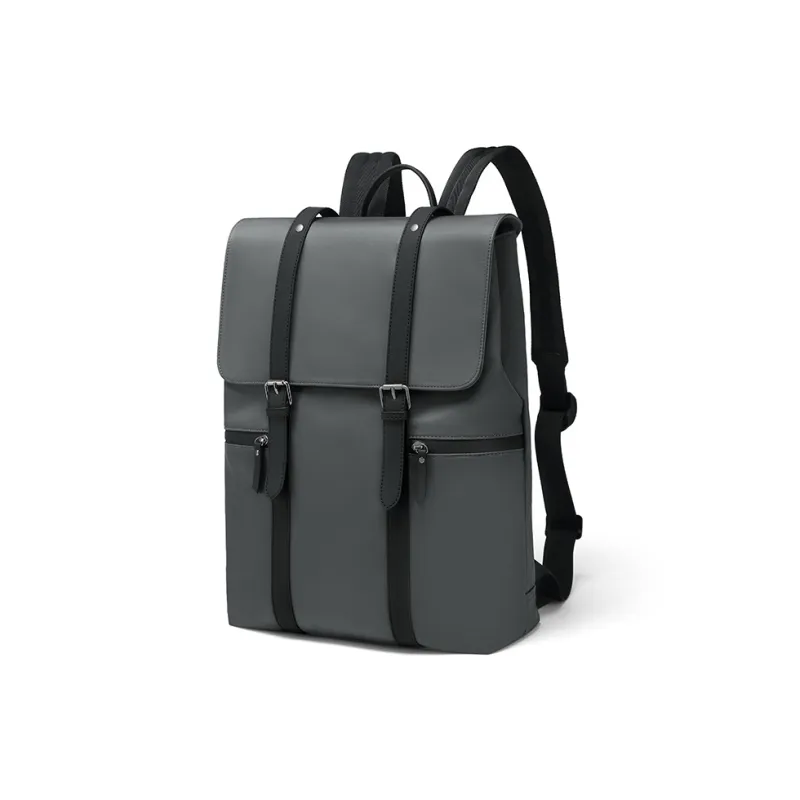 MashaLanti Nylon Fabric With PVC Backpack Regular Men's Smoke Gray-2