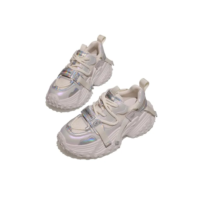 XIAOFAMIAO Breathable Height Increasing Low-Top Chunky Sneakers Women's-7