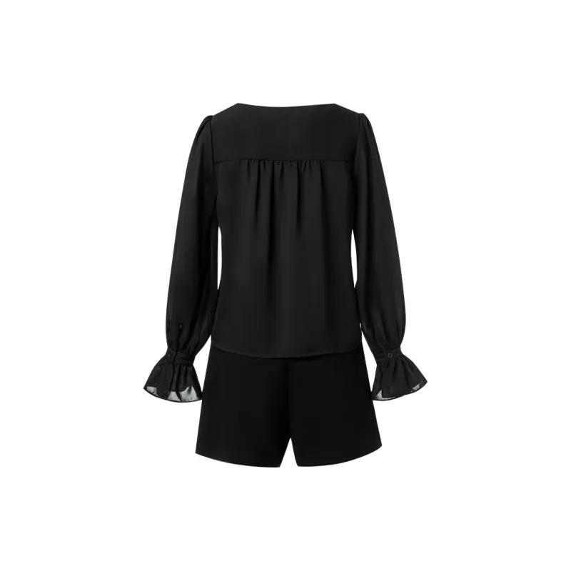 MeetMetro Casual Suit Women's Black-1