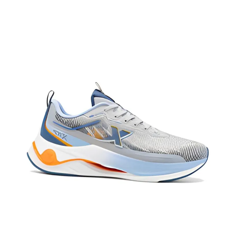 XTEP Cushioning Anti Slip And Wear Resistant Low Top Running Shoes Men's Gray Blue Orange-1