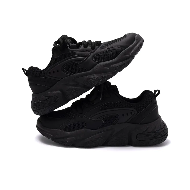 HUANQIU Durable Breathable Low Top Casual Running Shoes Men's Black-2