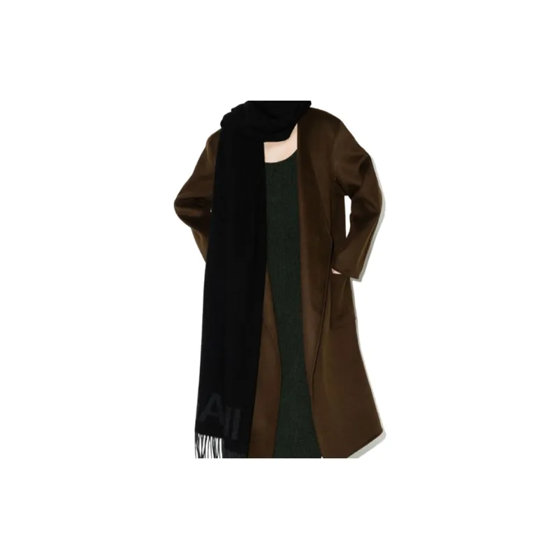GANNI Recycled Wool blend Fringe Scarf-1