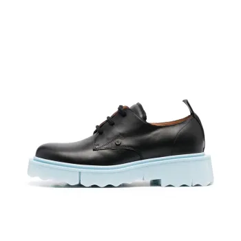 OFF WHITE Leather Sponge Derby Black Light Blue