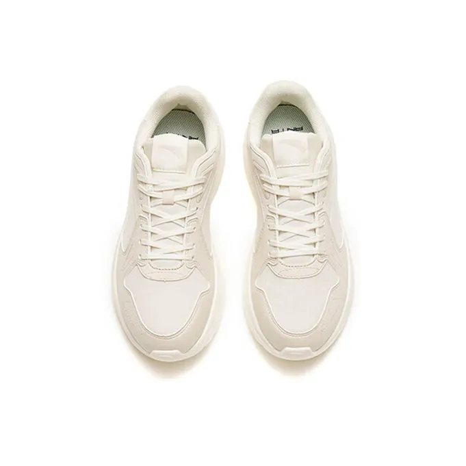 Anta Anti Slip Wear Resistant Low Top Sports Casual Shoes Women's Ivory White-3