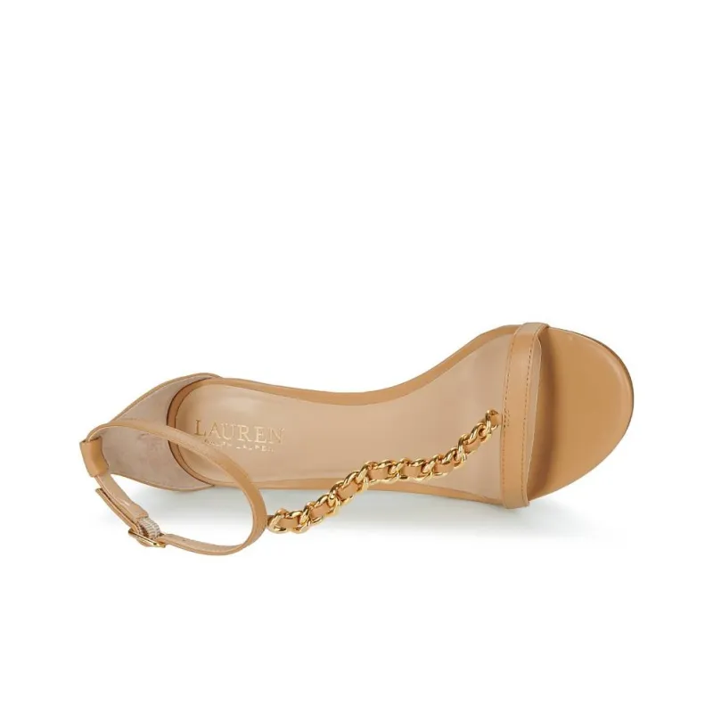 Polo Ralph Lauren One Strap Sandals 9cm Women's Yellow-4