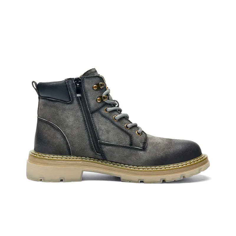 Jeep Martin Boots Men Smoke Gray/Purple Gray/Khaki-1