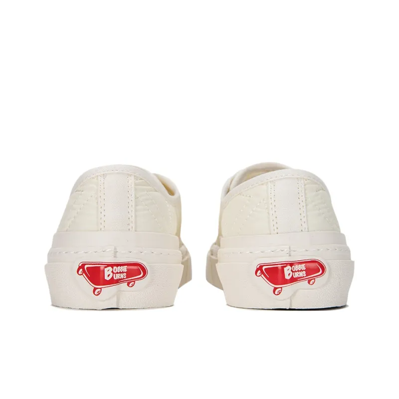 BOBBIE BURNS Anti Slip Wear Resistant Low Top Canvas Shoes Unisex Ivory-4
