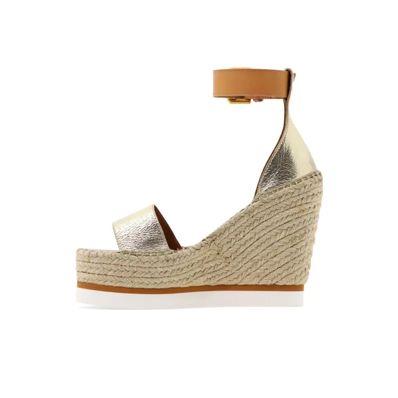 See By Chloe One Strap Sandals Women's Gold-0