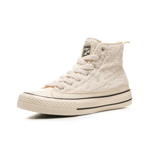 WARRIOR Canvas Shoes Women's High-Top Beige