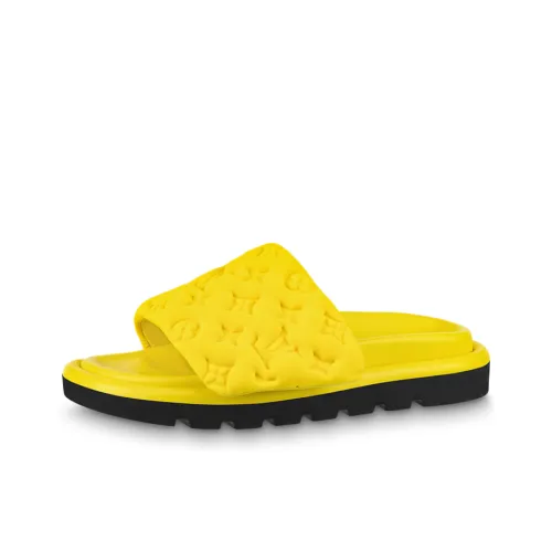 LOUIS VUITTON Pool Pillow Comfort Slide Slippers Women's Yellow